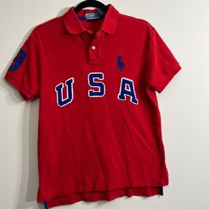 Polo By Ralph Lauren Custom Fit men’s size medium red and blue accents